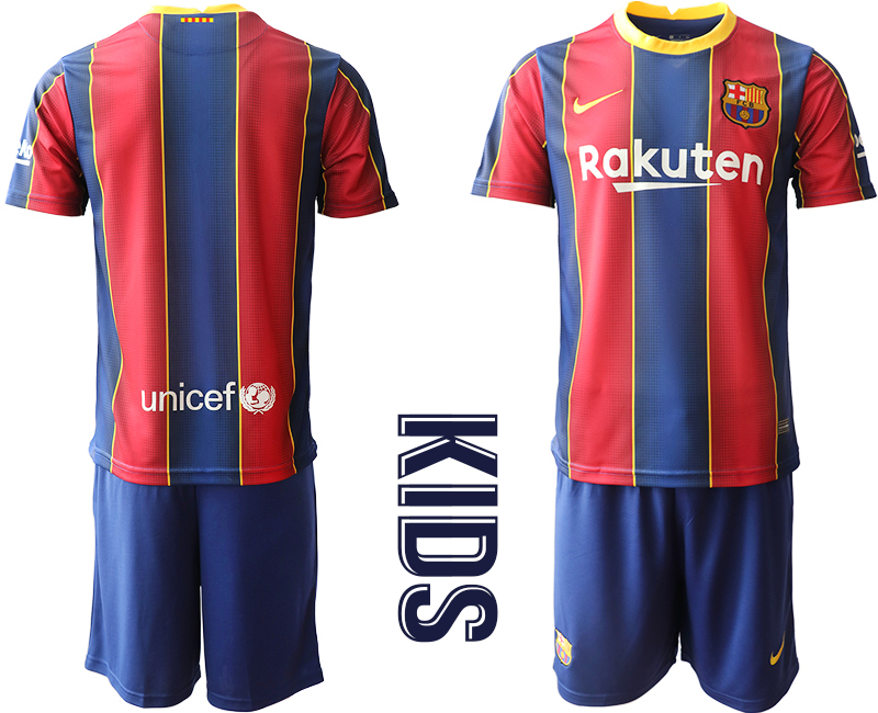 Youth 2020-2021 club Barcelona home blank red Soccer Jerseys->barcelona jersey->Soccer Club Jersey